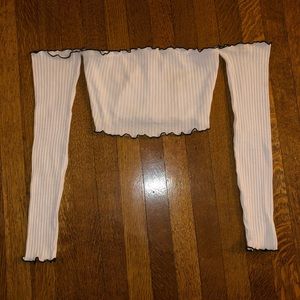 White Strapless Forever 21 Crop Top